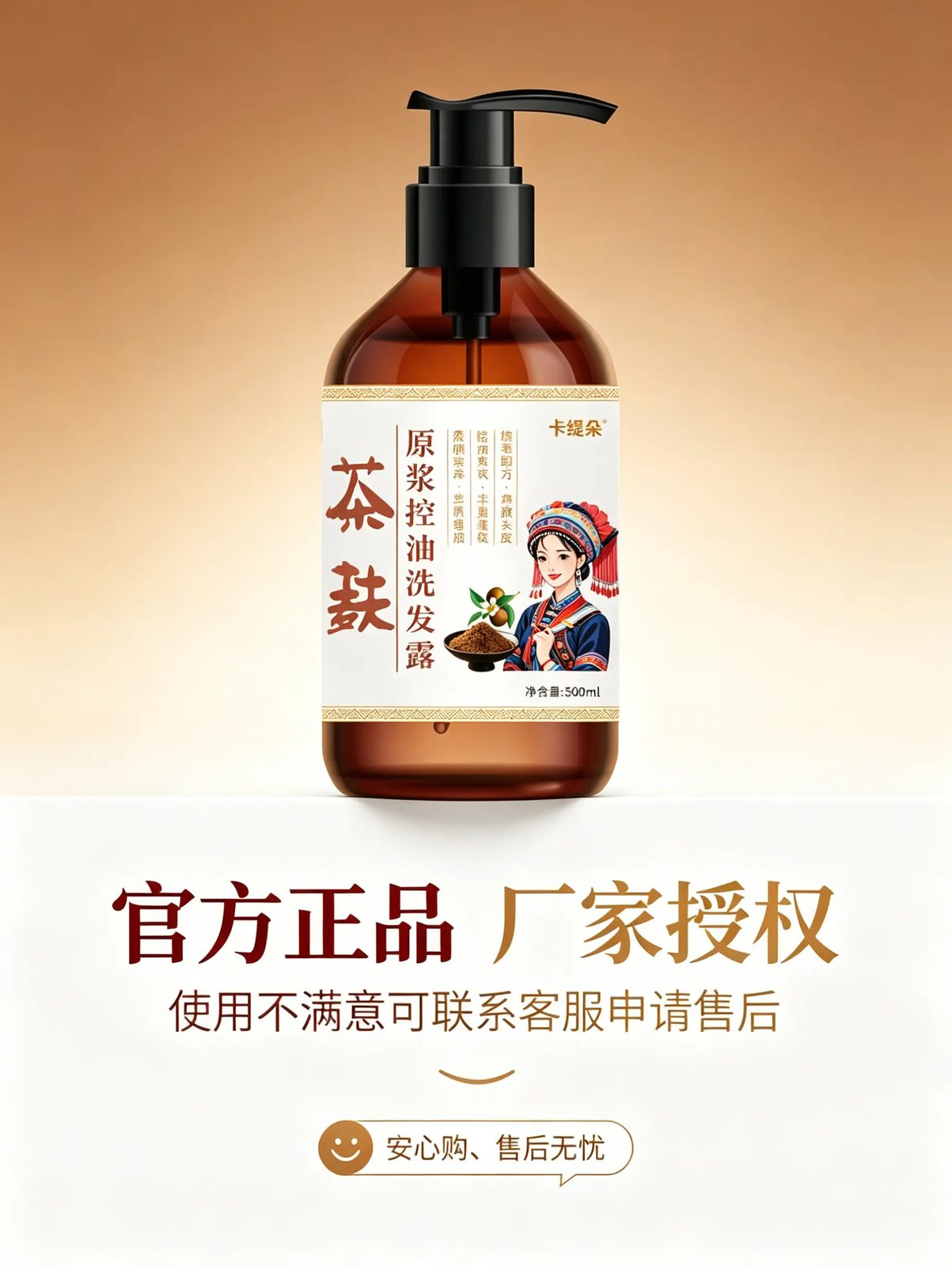 卡缇朵茶麸原浆控油发洗发露 500ML